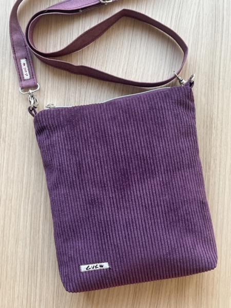 "Flickenwerk II mit Tasche" - AUBERGINE-PFLAUME